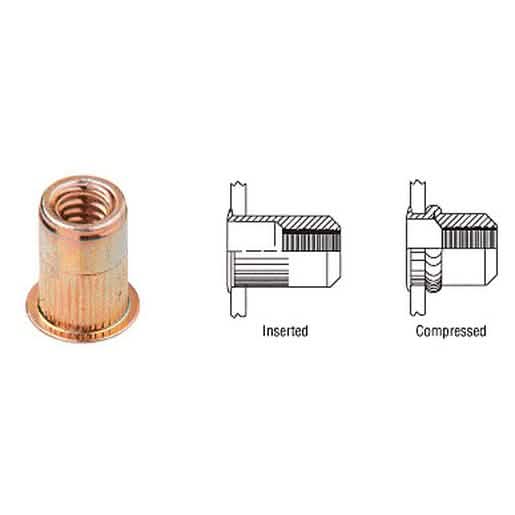 CRL 1/4"-20 Rivet Nut: Durable fastener for secure metal-to-metal connections.