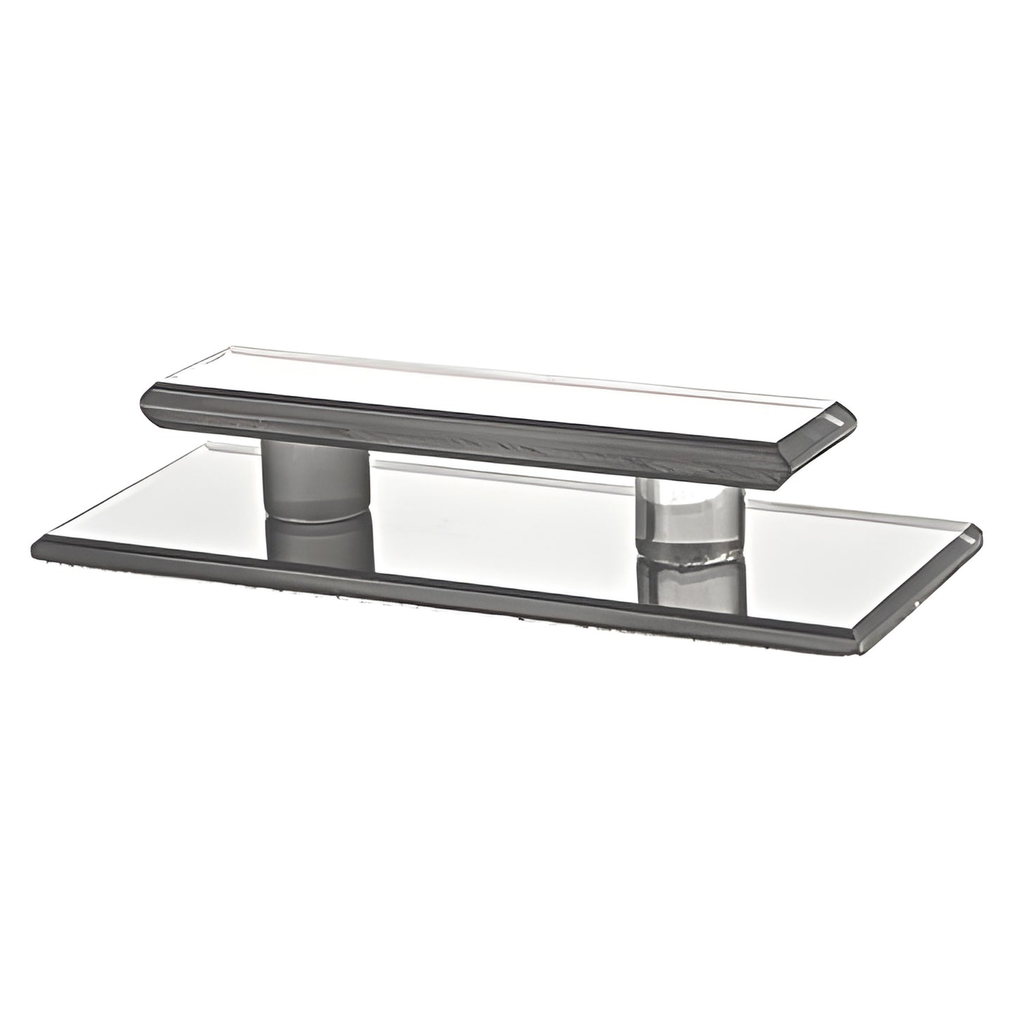 Clear acrylic 5 in. mirror pull with polished beveled edges, peel-and-stick adhesive (SKU LMPC5)