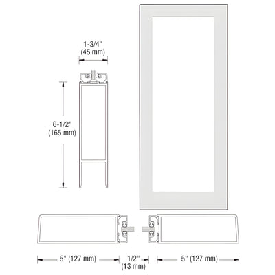 CRL-U.S. Aluminum 550W Offset-Hung Entrance Door White KYNAR No-Prep