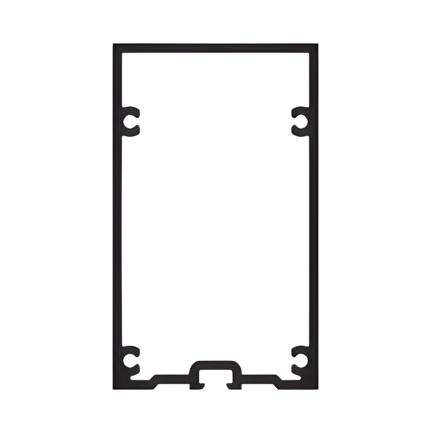 RW66011 aluminum extrusion profile - rectangular frame cross-section, 6063-T5 alloy, clear anodized finish