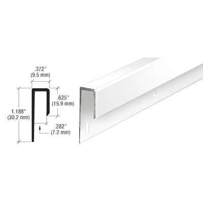 CRL White Electrostatic Aluminum J-Channel Trim, 1/4 in Deep