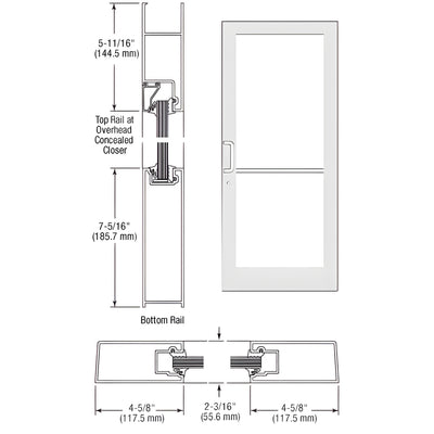CRL-U.S. Aluminum StormFront™ IG500 Geared Door for Concealed Closer