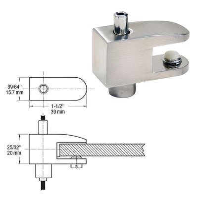 CRL Brushed Nickel Fixed Single Shelf Bracket for Cable Display