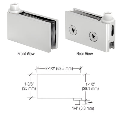CRL Satin Chrome Flush-Mount Cabinet Door Pivot Hinges