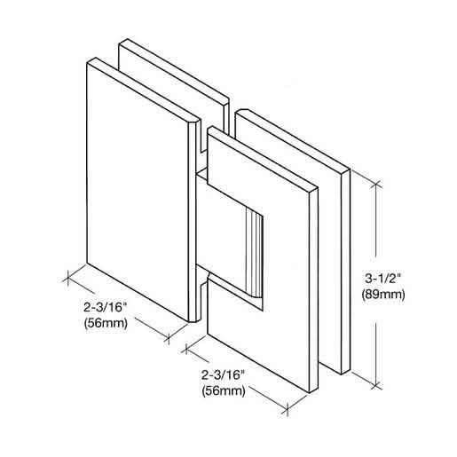 CRL Polished Chrome Geneva 180 Glass-to-Glass Hinge - Sleek, Durable, Modern Design