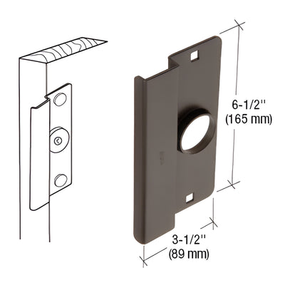 CRL Dark Bronze 6-1/2" Heavy Gauge Steel Latch Guard for Narrow Stile Flush Doors
