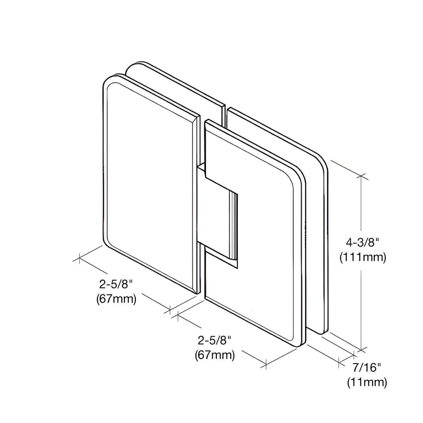 PLY1800RB oil rubbed bronze heavy-duty brass frameless shower door hinge, glass-to-glass 180 self-centering.