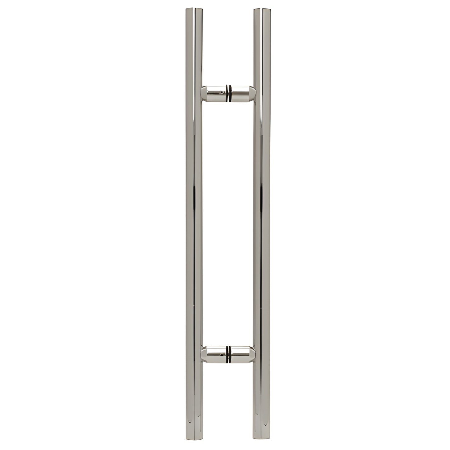 LP24CH polished chrome ladder-style 24 in tubular brass shower pull, back-to-back mount for 8-12 mm glass