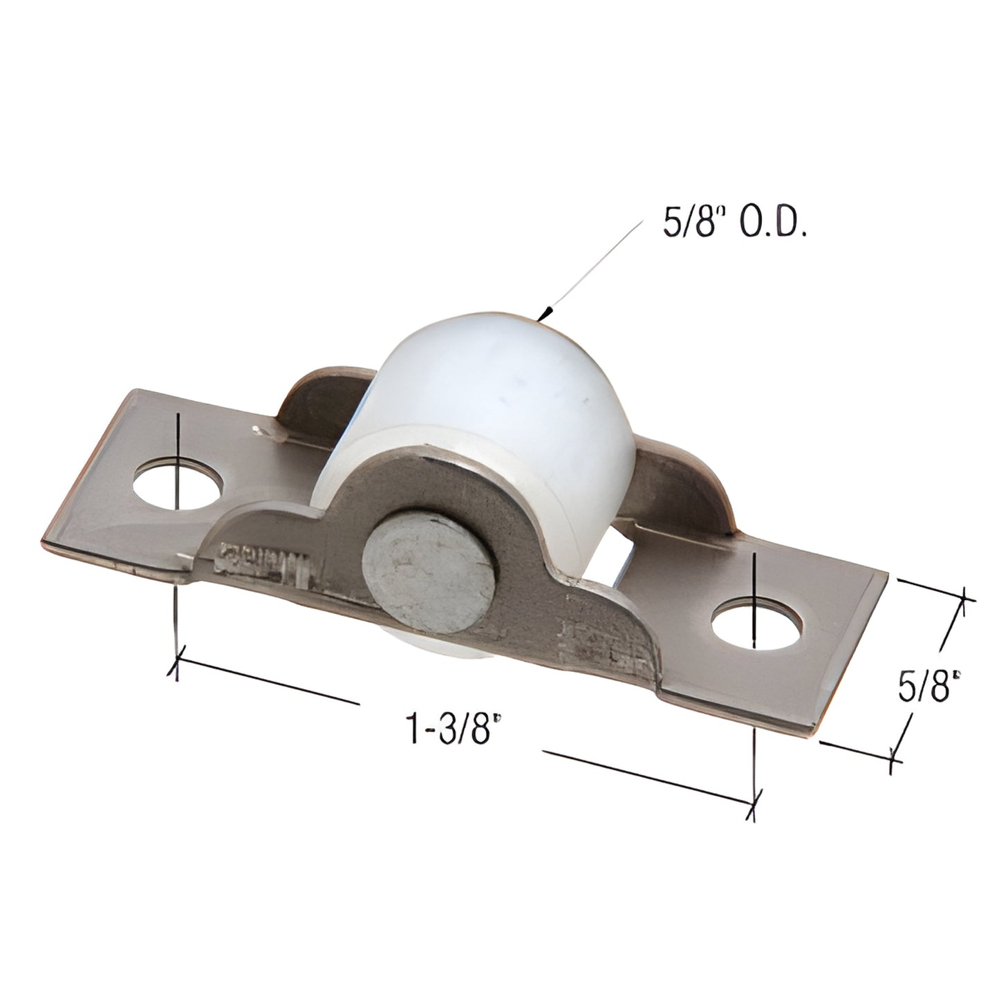 CRL nylon sliding door roller with steel housing, 5/8" wheel, 1-3/8" mount spacing - SKU N6676