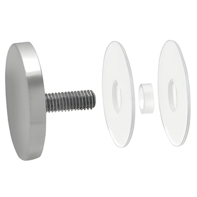CRL 316 Stainless Steel Brushed 2" Round Standoff Cap Assembly for Glass