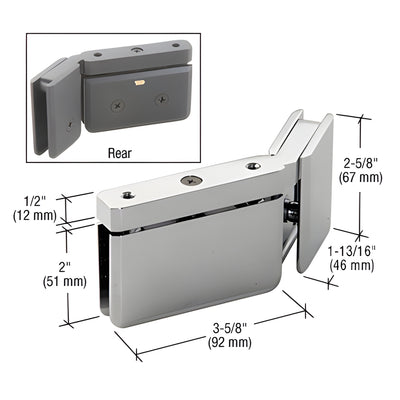 CRL Prima 135° Right-Hand Brushed Nickel Glass Door Hinge U-Clamp