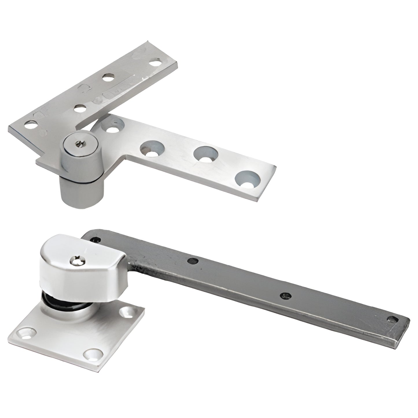 Rixson offset pivot hinge, satin chrome, heavy-duty (SKU 147RHSC) right-hand
