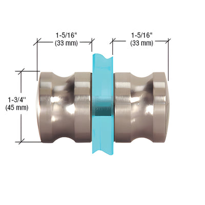 CRL Brushed Nickel Euro Style Back-to-Back Shower Door Knobs
