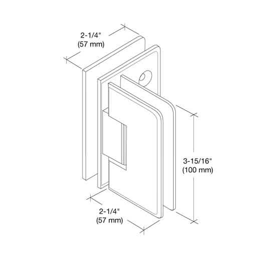 "CRL Vintage Brass Cologne 092 Series 90º Glass-to-Glass Hinge - Elegant and Durable Desig