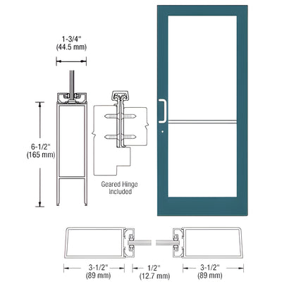 CRL-U.S. Aluminum 400 KYNAR® Entrance Door - Med Stile, Geared Hinge