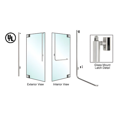 CRL-Blumcraft® Brushed Stainless Left Hand Reverse Glass Mount Keyed Access "JS" Exterior, Top Securing Panic Handle