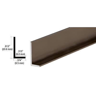 CRL Duranodic Bronze Aluminum 3/8" L-Bar Glass Edge Trim