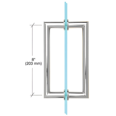 CRL MT 8 in Polished Chrome Round Tubing Back-to-Back Glass Door Pull