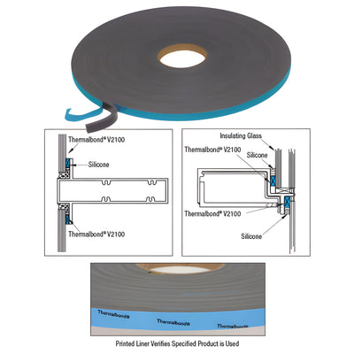 CRL 1/4" x 1" Saint-Gobain/Norton V2100 Thermalbond® Structural Glazing Spacer Tape