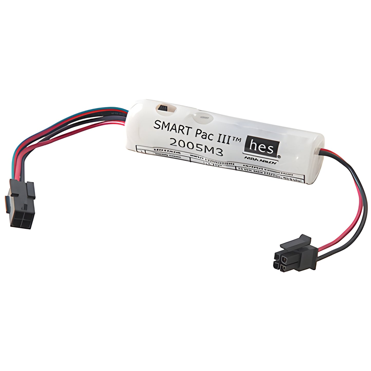 HES Smart Pac III inline power controller (SKU SP2005M3), white cylinder with wiring harness and connectors
