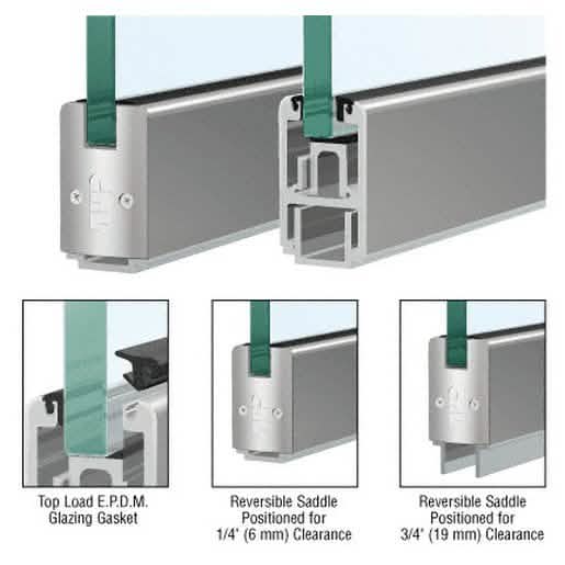 CRL Satin Anodized Low Profile Sidelite Rail - 2-5/16" x 120" Length, Sleek Design