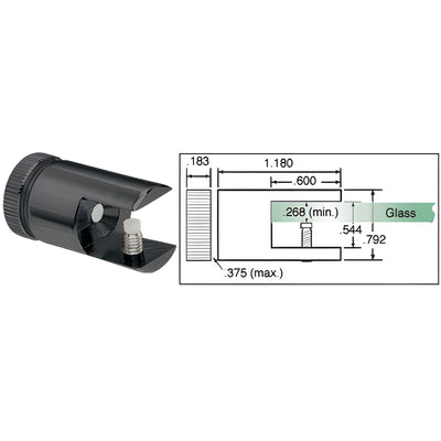 CRL Black Shelf Connector Bracket – Glass Shelf Support Hardware