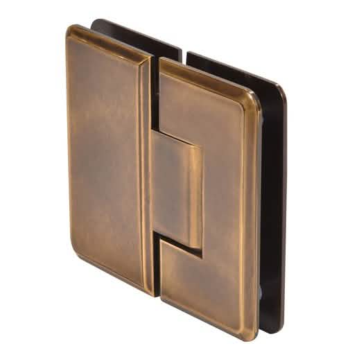 "CRL Vintage Brass Cologne 180 Series 180° Glass-to-Glass Hinge for Elegant Shower Enclosu
