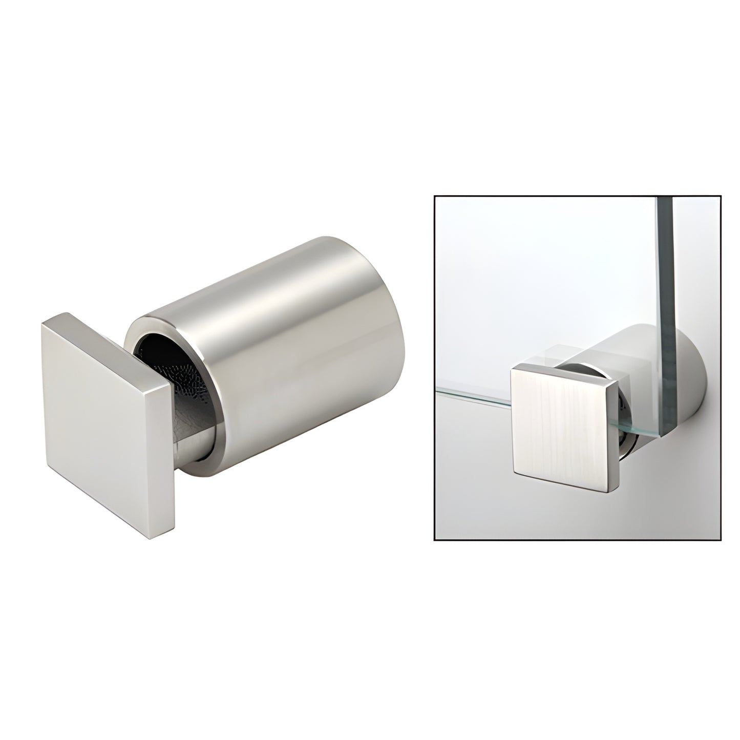 CRL SAEG1BS square-cap adjustable edge grip, brushed 316 stainless steel, fits 3-12mm glass panels