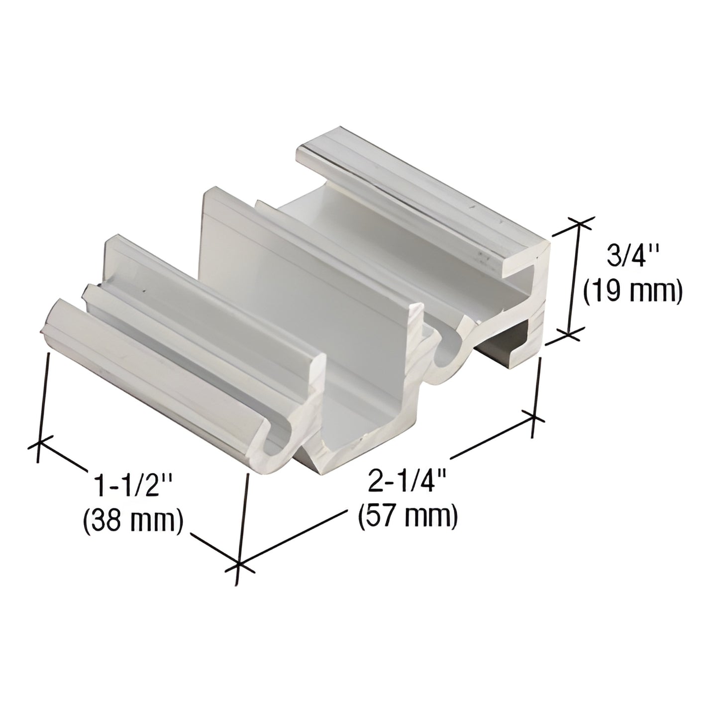 AP499 mill finish Top Notch drill guide for 1" glazing - aluminum drilling jig, 2-1/4" x 1-1/2" profile.