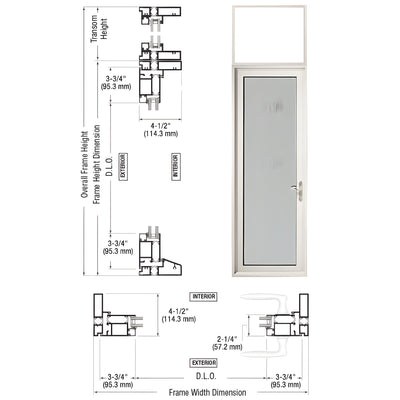 CRL 925 White KYNAR RH Swing-Out Patio Door, 10" Rail, Low Threshold