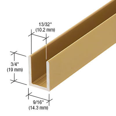 CRL Satin Brass Deep U-Channel for 3/8 in Glass Shower Door 95 in