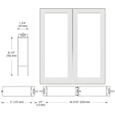 CRL-U.S. Aluminum White Kynar 550 Center-Stile Custom Entrance Doors