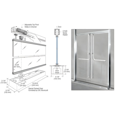 CRL-Blumcraft® 1301 Stainless Entry Door 1/2" Glass w/Closer No Lock