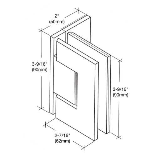 CRL Brushed Nickel Melbourne Wall Mount Hinge with Cover Plate for Sleek Shower Doors