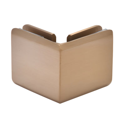 CRL 90° Dark Brushed Bronze Beveled Glass-to-Glass Clamp