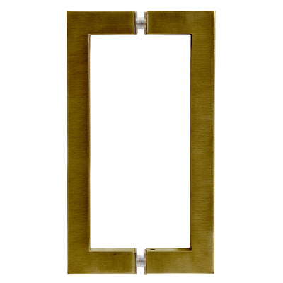 CRL Vintage Brass 8" x 8" SQ Series Square Tubing Back-to-Back Pull Handles