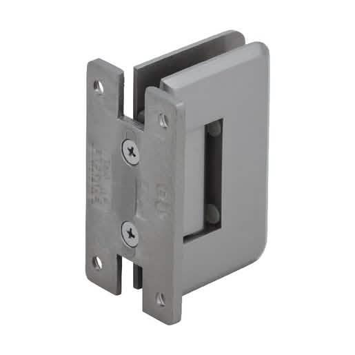 CRL Brushed Nickel Pinnacle 537 Series Wall Mount 'H' Back Plate Hinge, 5 Degree Pre-Set