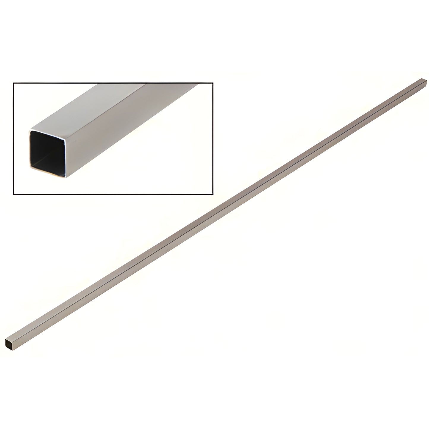 59-inch brushed nickel 3/4 inch square support bar for glass shower panels, SKU SQ59BN