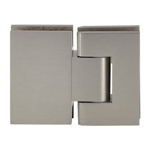 CRL Brushed Nickel Geneva 380 Series Adjustable Glass-to-Glass Hinge - 180° Angle