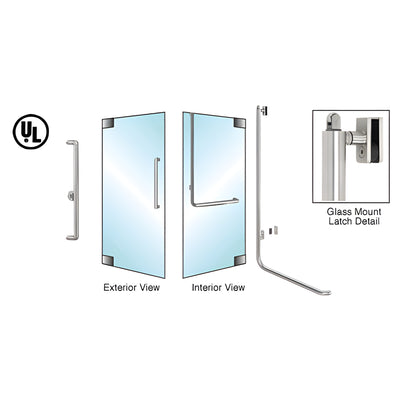 CRL-Blumcraft Stainless Glass Door Panic Bar LH Reverse w/ Keyed Lock