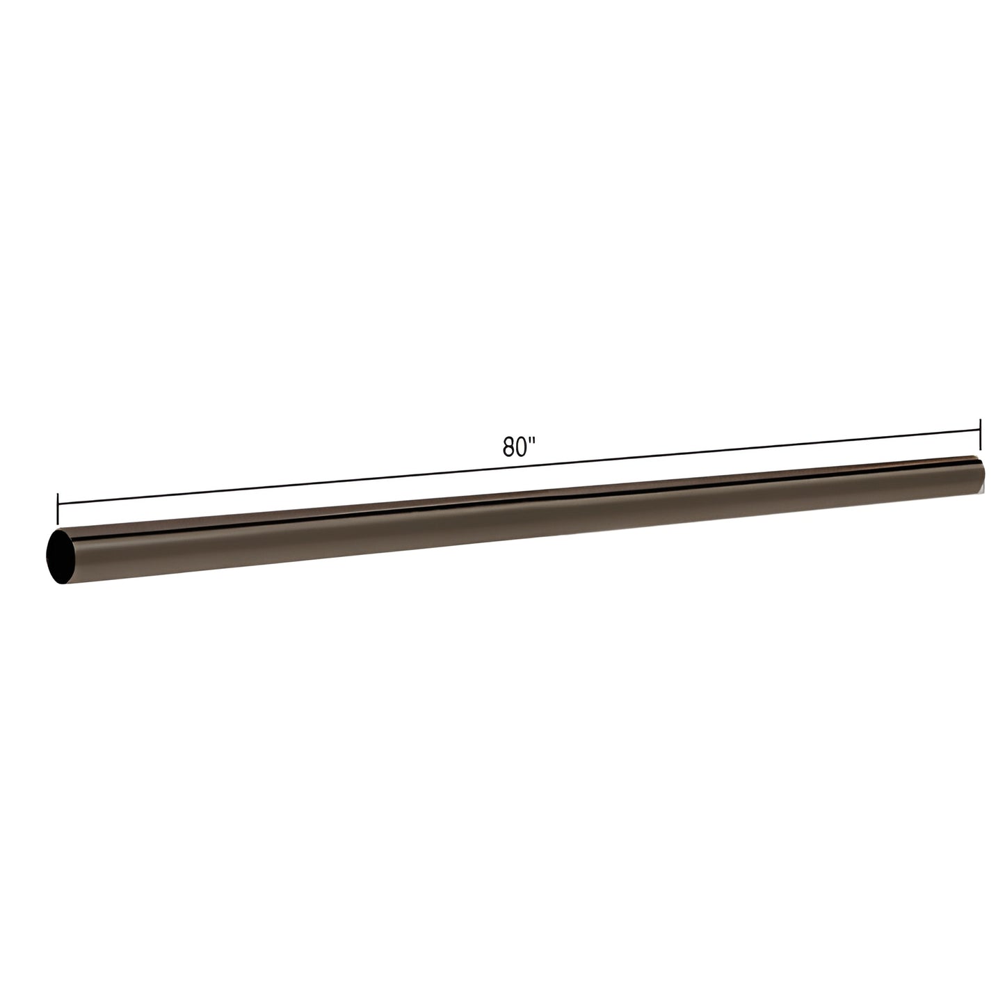 S800RB 80in oil-rubbed bronze 3/4in brass support bar for glass-to-glass or wall-to-glass installations