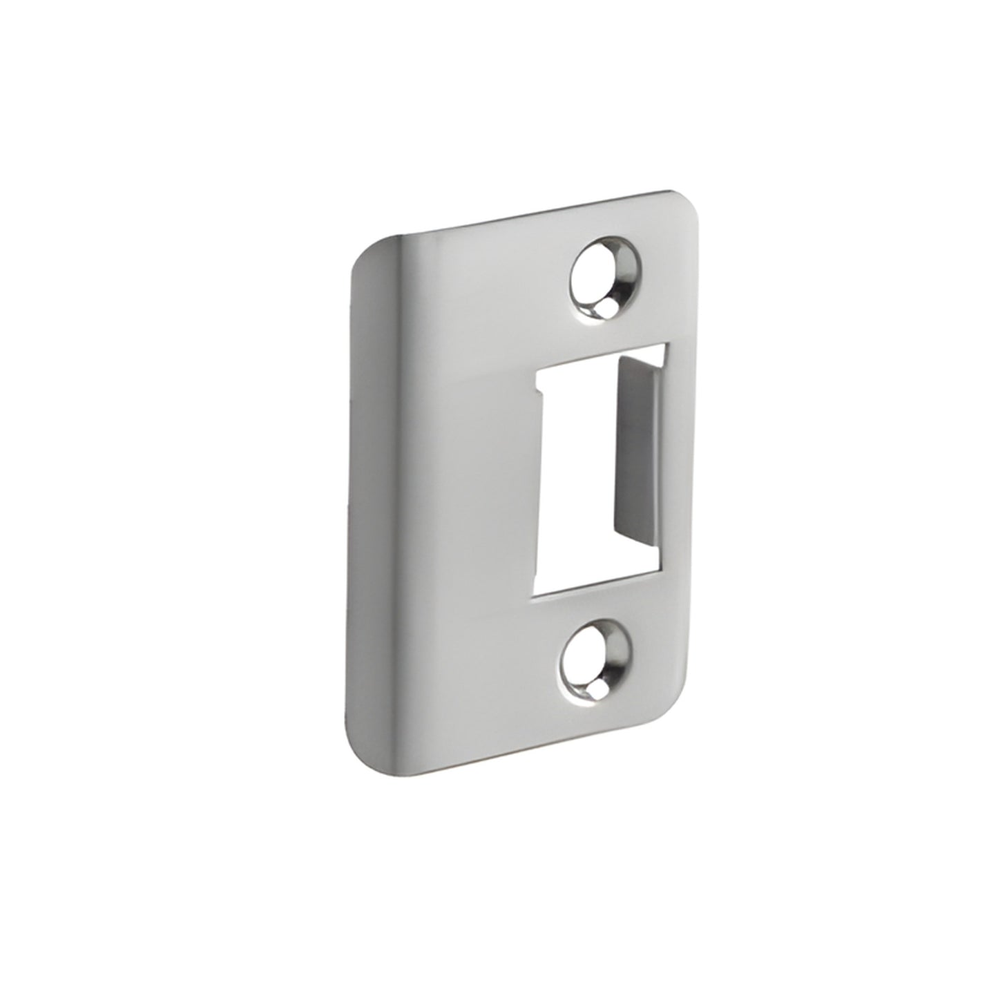 Brushed stainless steel strike plate (dust box, screws) for deadbolt/latch, Adams Rite SKU DH12800