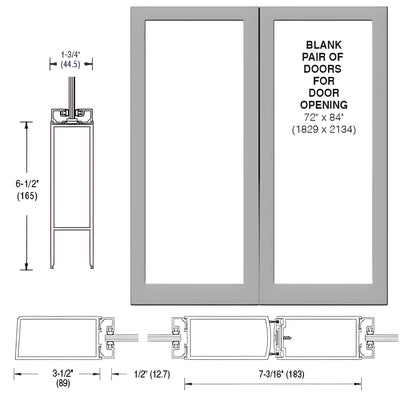 CRL-U.S. Aluminum 400 Clear Anodized Offset Hung Entrance Doors, Pair