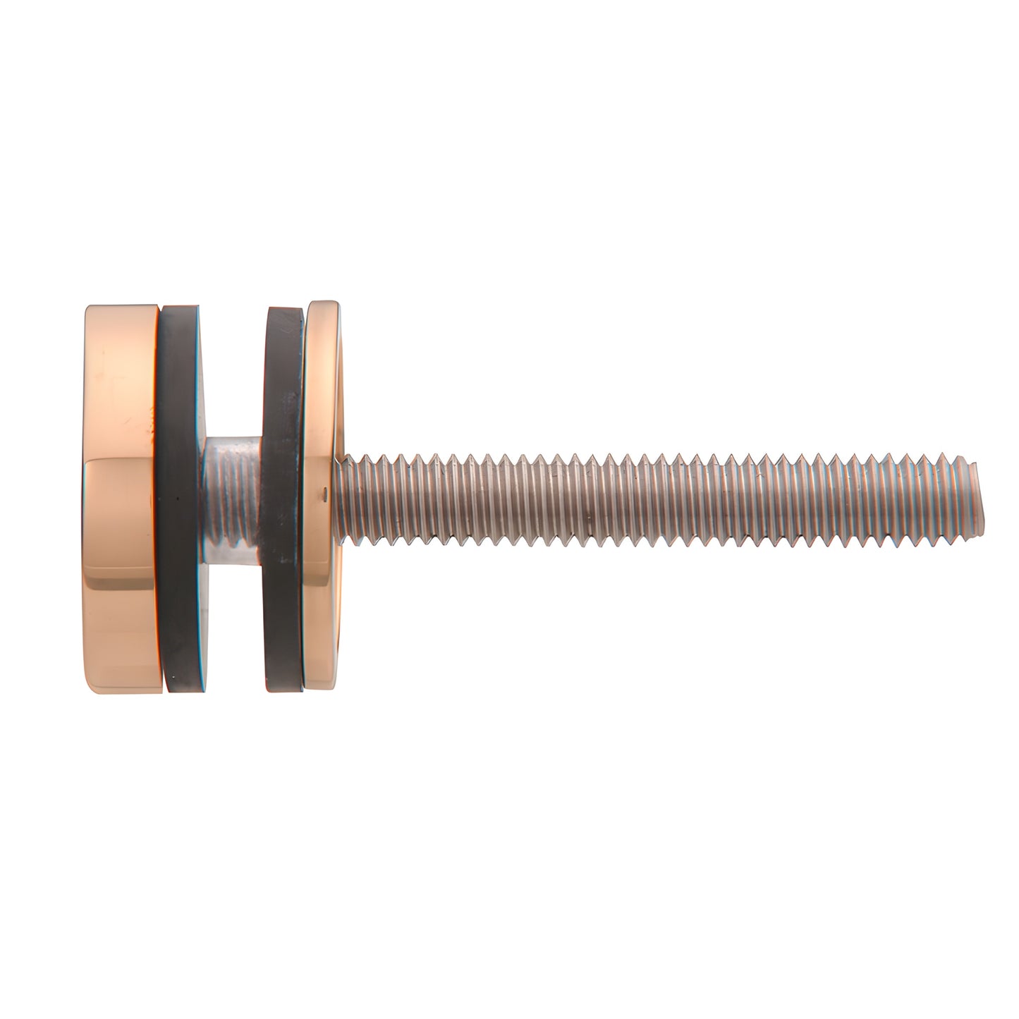 Polished brass replacement washer/stud for single-sided commercial door pull, 1-1/4 in. cap with threaded rod - SKU F41SKBR