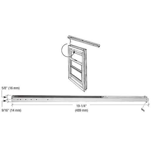 CRL 19-1/4" Overhead Channel Balance #151 for smooth window operation. Durable design.