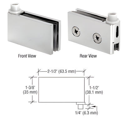 CRL Chrome Flush-Mount Cabinet Door Pivot Hinges