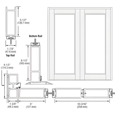 CRL-U.S. Aluminum Series 850 White KYNAR® Offset Entrance Door Pair