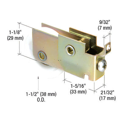 CRL 1-1/2 in Nylon Ball-Bearing Roller for Sliding Mirror Door