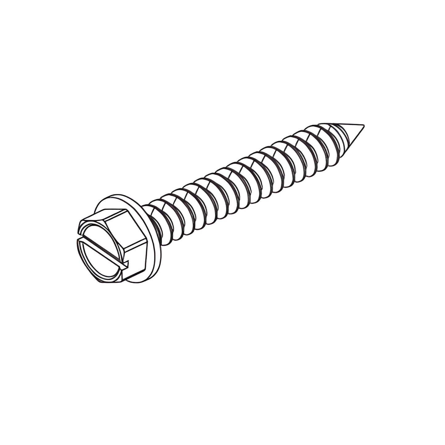 45AFS8: #14 x 1" hex-head self-tapping screw, mill finish, for screw-spline glazing.