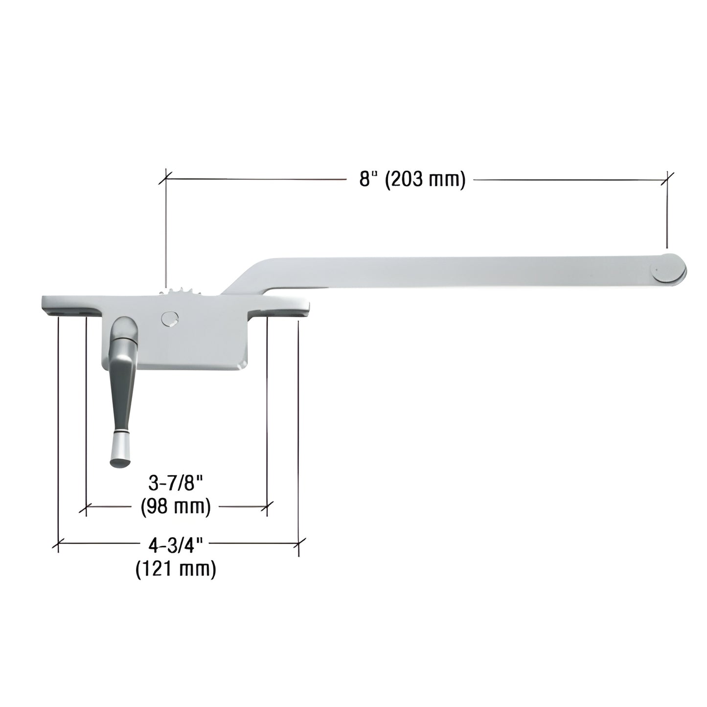 CRL casement window operator, left-hand aluminum square housing, 3/8" spline, 3-7/8" & 4-3/4" hole centers - SKU 5258LHAL